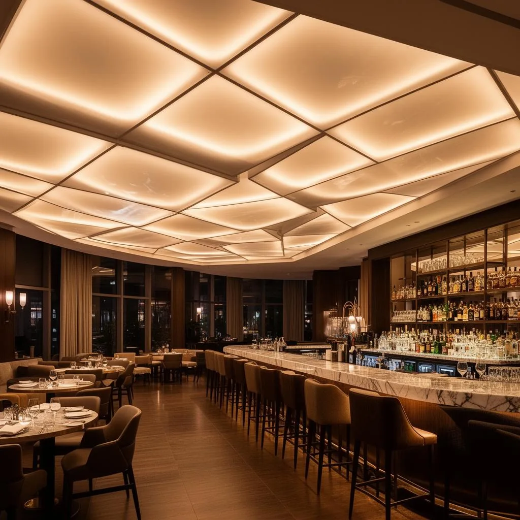 Bespoke illuminated ceiling in luxury hospitality venue