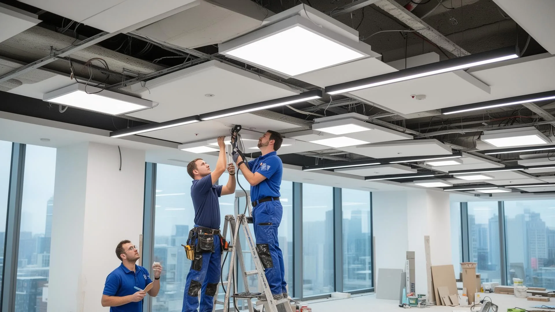 EOS turnkey lighting installation in commercial office